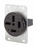 Leviton 8350 50-amp、120 / 208ボルト、フラッシュマウントレセプタクル、ストレートブレード、工業用グレード、non-grounding、ブラック
