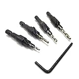 ホット4ピースhss木工ti皿ドリルビットセット木材皿穴ネジサイズ#6 #10 #13 #16