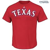 Texas RangersメンズWordmarkクールベースTシャツ( M )