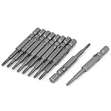 uxcell T6　トルクスドライバービット 磁気チップ 修復ツール セキュリティツール 丸いハンドル 10個入り