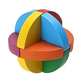 Domybest　パズル　立体　木製　積み木　孔明ロック　伝統的　知的玩具　知恵おもちゃ　児童 キッズ　大人3D立体パズル 木のおもちゃ　知育玩具 カラフルパズル
