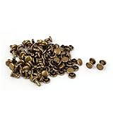 DealMuxダブルキャップ管状リベットファスナーブロンズトーンの50pcs