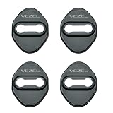 【VEZEL専用】ホンダ に適用新型ヴェゼル(VEZEL) RV3 RV4 RV5 RV6 RV系(2021年4月~) ヴェゼル RU1 RU2 RU3 RU4 RU系(2013年12月~2021年4月) に適合 ドアストライカーカバー専用 ドアロックカバー ステンレスカバー 簡単取り付け メタリック 4個セットHaoshilianfa(ブラック)