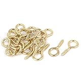 uxcell　よーと ジュエリー ガーデンつるワイヤー 4.8 mm スレッド Dia アイレット スクリューアイフック ゴールド トーン 20個セット