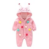 Hzjundasi 赤ちゃん 女の子 可愛い ベビー服 ロンパース 新生児 コットン フード付き 保暖 防寒 ジャンプスーツ 長袖 クリスマス 子供服 出産祝い 幼児 秋冬 アウターウェア