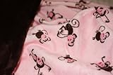 Minky Blanket - Baby Blanket, Toddler Blanket, Child Blanket - Monkey Print with Chocolate Smooth ((
