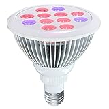 KINGSO E26/E27口金 カラー電球 12W 植物育成LED 園芸 室内水耕栽培用ライト 波長630nm/660nm/460nm 12のハイパワーLED スポットライト アルミニウム素材 85
