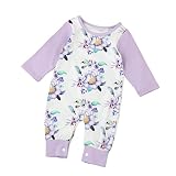 6 – 24か月、Funic新生児幼児ベビーキッズ女の子花柄長袖ロンパースジャンプスーツ服 0-6 Months パープル