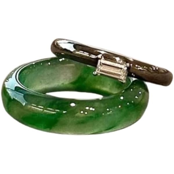 Amazon | [ゆの美] リング 硬玉L ヒスイ Jade くりぬきタイプ