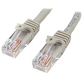 StarTech.com カテゴリー5e LANケーブル 1m グレー RJ45コネクタ(ツメ折れ防止カバー付き) イーサネット対応Cat5e UTPケーブル 45PAT1MGR