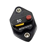 KESOTO 黒い　サーキットブレーカー　ヒューズホルダー　遮断器　手動リセットボタン　32V 50A　汎用