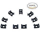 URBEST 9ミリメートル黒のプラスチックワイヤーの仏のホルダーケーブルタイのラップマウントサドル200個