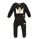 Ochine　ベビー服　ファッション　クラウンプリント　上下 2点セット　セットアップ 子供服 ベビー パジャマ 普段着　子供 ベビー服 男女兼用 (M、18-27月)