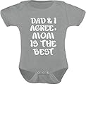 TeeStars – Dad & I Agree Mom Is The Best母の日ギフトキュートベビーボディスーツ カラー: グレイ