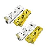 4個ホワイトイエロープラスチック製ミシンテーラーソフト定規巻き尺1.5メートル60 "