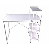 ラック付きデスク 幅95×奥行48cm 左右入替可 収納 PCデスク 両用デスク パソコンデスク SY-PDK100 (アイボリー)