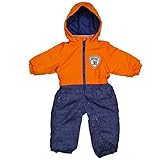 ボーイズ|ベビー|スキーウェア[BINZART]男の子ベビー|デニム柄|中綿入りジャンプスーツ|防寒|つなぎ|スノーコンビ|雪遊び|子供用 90cm オレンジ-デニム