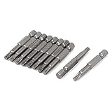 uxcell　T25トルクスドライバービット　六角シャンク　 6.3mm　ヒント　4.3mm　10個入り