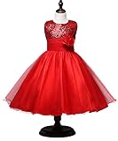 cresay Baby Girls Pailletteプリンセスウェディングパーティー誕生日チュチュドレス カラー: レッド