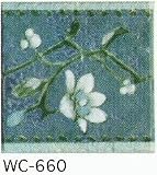 150角 デザインタイル 花柄 和風(昭和レトロ)な磁器絵タイルです。 壁、床(キッチン カウンター・テーブル・浴室)のDIYリフォーム、 プランター作成にお勧めです。コースター、鍋敷き等、アンティー