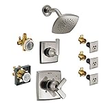 Delta KS17264-DRB03-SS Ashlyn Monitor Shower Kit, 3-Setting 2-Port Diverter, and 3 H2Okinetic Soothi