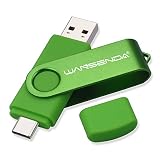 WANSENDA OTG USB C Type C フラッシュドライブ 2イン1 USB 3.0/3.1 メモリースティック Android/PC/Mac用 (128GB、グリーン)