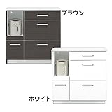 幅90cm キッチンカウンター レンジ台 完成品 (ブラウン)
