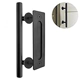 bonnlo 12 " Slidingバーンドアハードウェアハンドル、Pull andフラッシュドアハンドルセット