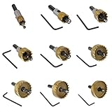 Perfk 超硬カッター　9セット　ホールソー　穴開け　HSS　ドリルビット　レンチ付き　手持ち　高精度　12-50ｍｍ　