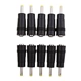 IPOTCH 10個　5.5 X 2.1mmメス→4.0x 1.7mmオス　DCプラグ　アダプター　コネクター　黒