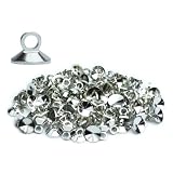 prendre ヒートンキャップ ピンなし ネジなし レジン 金具 パーツ アクセサリー 手芸 ハンドメイド イヤリング ピアス ストラップ キーホルダー クラフト 貼り付け用 （シルバー/6mm） PR-HCAP-100ST-6-SV