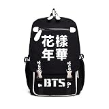 韓流グッズ 可愛 VIP BTS 防弾少年団 Bangtan Boys 花様年華Young Forever ファッション バッグ リュックサック (ブラック)