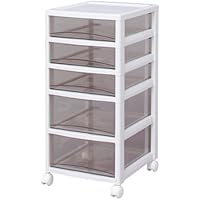 アイリスオーヤマ チェスト スーパークリア 5段 日本製 幅32&times;奥行39&times;高さ68cm ホワイト / クリアブラウン 白 プラスチック SCE-320