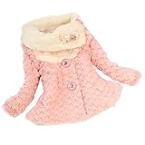 Tonsee ベビー ガールズ 超可愛い コート ジャケット 冬 暖かい アウターウェア 防寒 (1-2歳, ピンク)