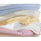 100% Cotton Cellular Baby Blanket in Cream