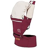 抱っこ紐 防寒 ベビーキャリア 新生児から使える抱っこひも lanova おんぶもできる (スリーピングフード&よだれカバー付き) ワインレッド 無地