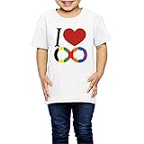 Ariesシャツ 2歳～６歳子どもＴシャツI Love ∞ 無限 インフィニティ ∞ が好き 子供服 ホワイト 4 Toddler