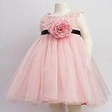 (アリサナ) arisanaスモ-ルバラチュ-ルベビ-ドレス+ベルト+コサ-ジュ ベビー 80cm【M】 ダスティーローズ×黒ベルト