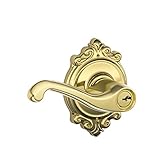 Schlage f51afla605brk f51 a Flair 605 BRK Brookshire Deco Roseエントリドアロック、明るい真鍮