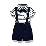 ferenyi Baby Boy 'sボウタイ紳士ロンパースジャンプスーツオーバーオールストライプロンパースセット