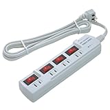 スマイルキッズ 雷ガード付 延長コード スイッチ付 4口 コンセント AMT-427