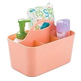 mDesign Baby and Toddler Closet or Nursery Organizer Tote Caddy - Coral by MetroDecor