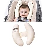 ベビーヘッドレスト 調節可能 カーシートベビーカー 幼児快適なベビーカーヘッドサポート旅行カーシート枕 (白)