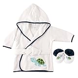 Luvable Friends Woven Terry Baby Bath Robe with Slippers, Turtle by Luvable Friends