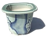 【植木鉢】新3号梅鉢長角隅入<br>【和風植木鉢 ミニ盆栽鉢 陶器 磁器】