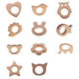 Fenteer 異なる形状　ティースリング　おしゃぶり　注目集め　ウッド製　11個入り