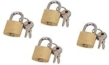 4パック真鍮南京錠3 / 4 " 20 mm荷物、ロッカー、タックルボックステントZippers