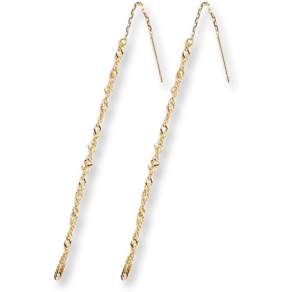 Amazon | K18ゴールド アメリカン ピアス ツイストあずきチェーン