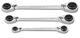 GearWrench 85204 3 Piece SAE QuadBox Ratcheting Wrench Set [並行輸入品]