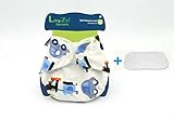 LINGZHI 防水 通気性の綿おむつカバー サイズ調整可 1枚入 (カラー:車）
